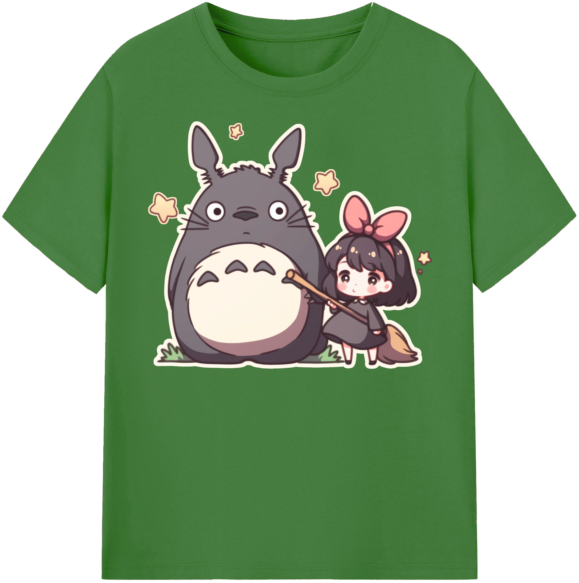 （画像用） となりのトトロ 草壁メイ 草壁サツキ My Neighbor Totoro Satsuki Kusakabe Mei Kusakabe レディースカジュアルプリントTシャツ（綿100％）